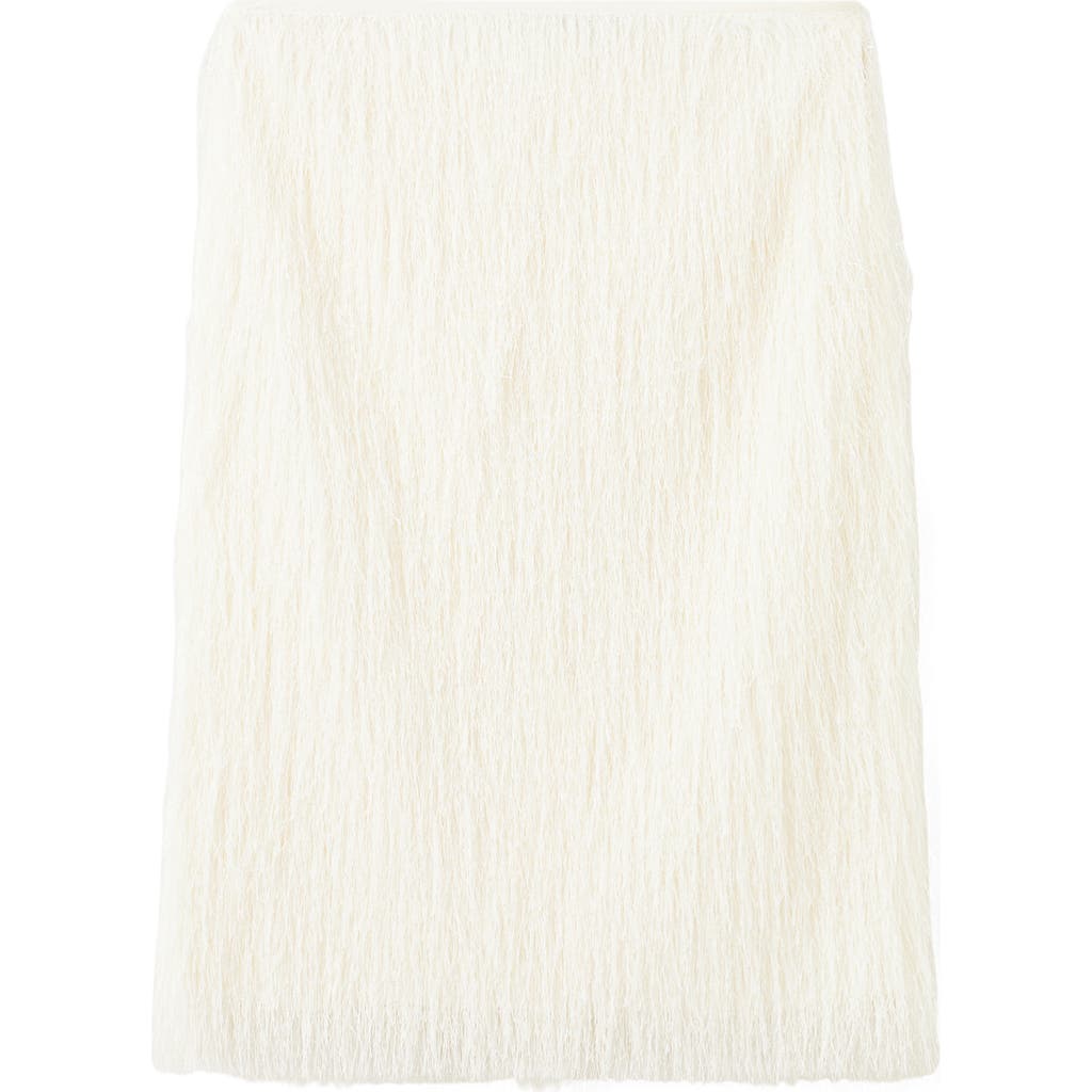MANGO Textured Midi Skirt in Off White at Nordstrom, Size 4