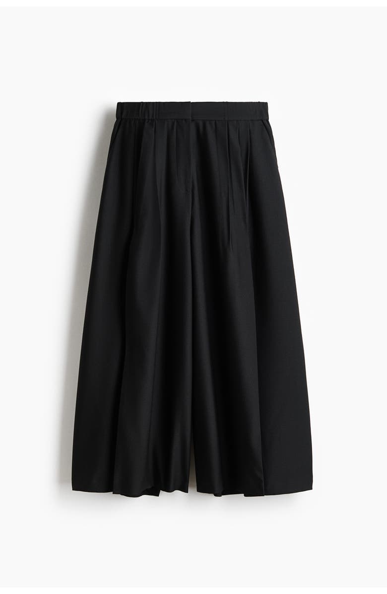 H&M Pleat-front Culottes, Main, color, Black