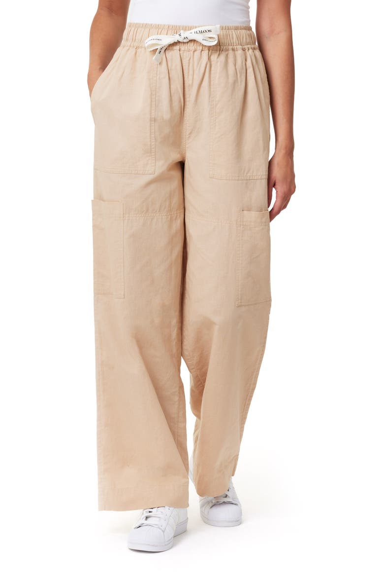 Noa High Waist Wide Leg Cotton & Linen Cargo Pants (Women) | Nordstrom