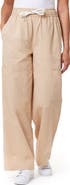 Scotch & Soda Noa High Waist Wide Leg Cotton & Linen Cargo Pants