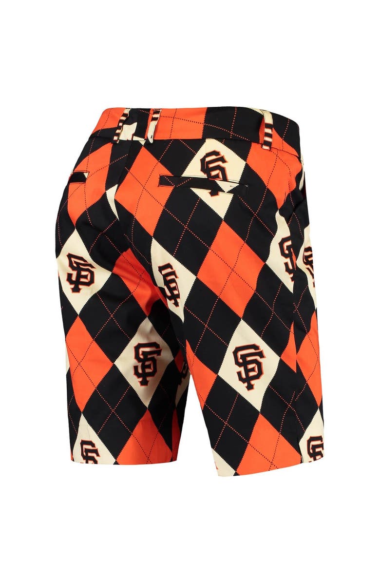 LOUD MOUTH GOLF Women's Loudmouth Black San Francisco Giants Argyle Bermuda Shorts, Alternate, color, 