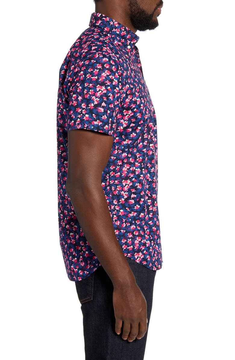 Bonobos Slim Fit Floral Short Sleeve Button-Down Shirt, Alternate, color,