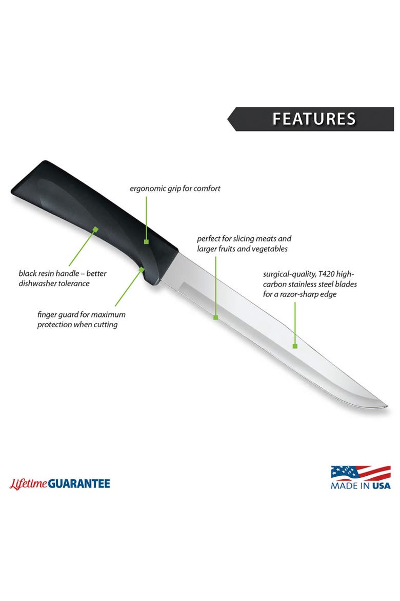 Cutlery 7-Inch Slicer Knife Anthem Wave Handle, Alternate, color, Black