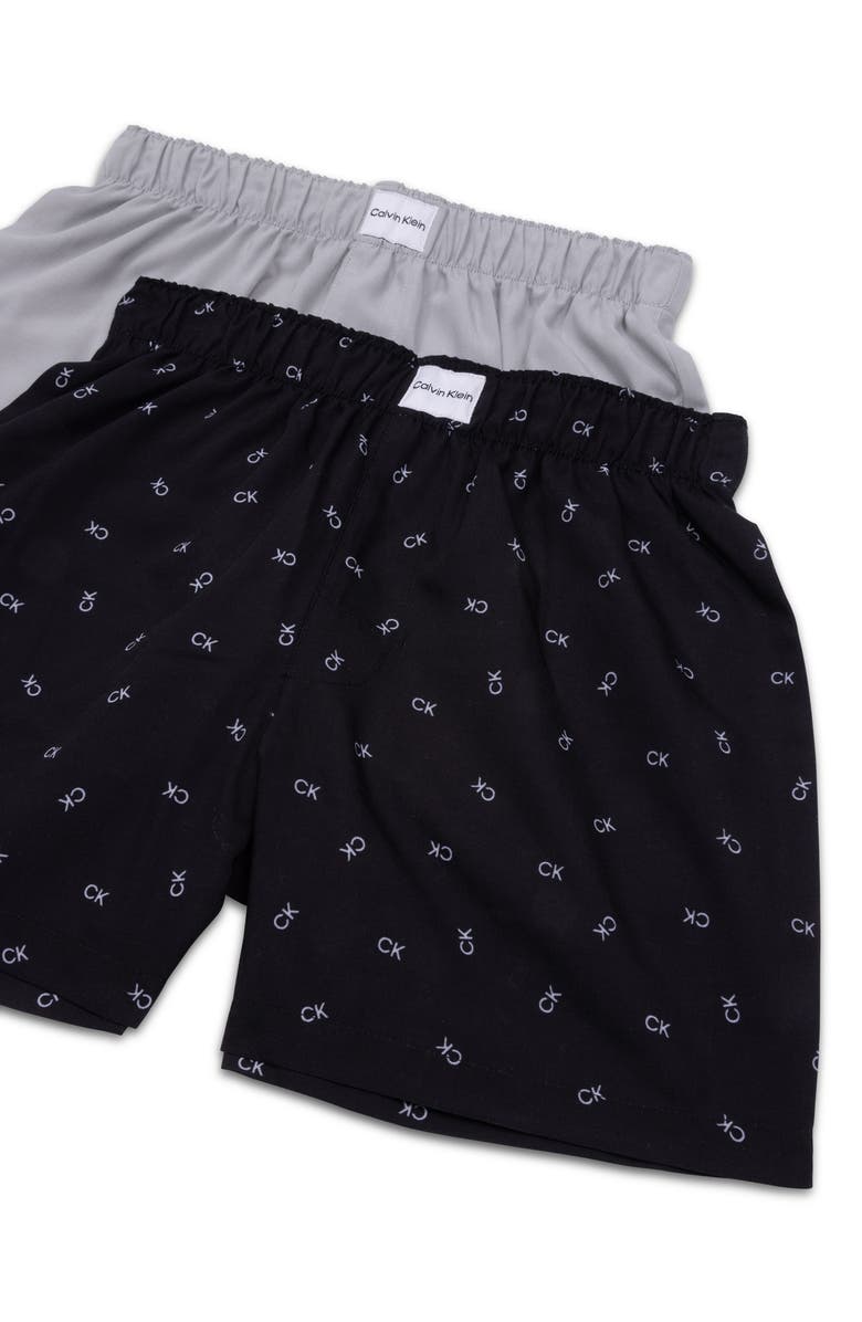 Calvin Klein Kids' 2-Pack Assorted Pajama Shorts, Alternate, color, Black Logo/ Grey