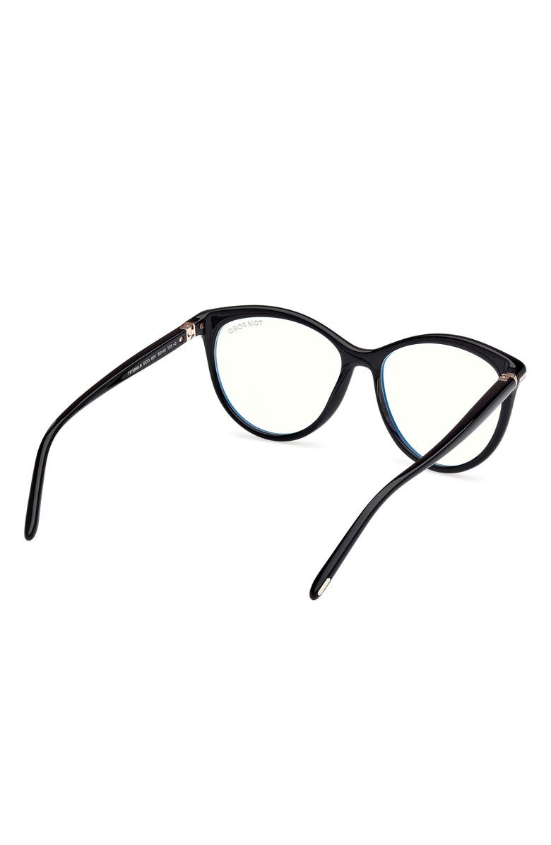 TOM FORD 55mm Round Blue Light Blocking Glasses, Alternate, color,