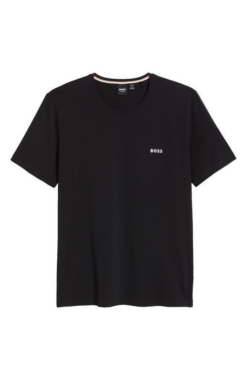 Hugo Boss Tee Mens Stretch Cotton T-shirt With Contrast Logo Nos In Black