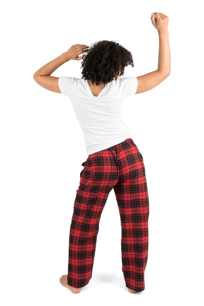 Women's Cotton Flannel Holiday Pajama Pants, Alternate, color, Red/Black Plaid
