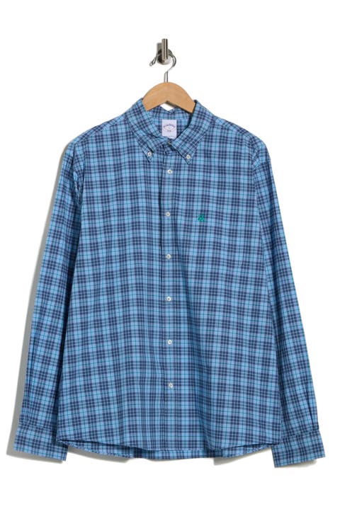Plaid Cotton Button-Down Shirt