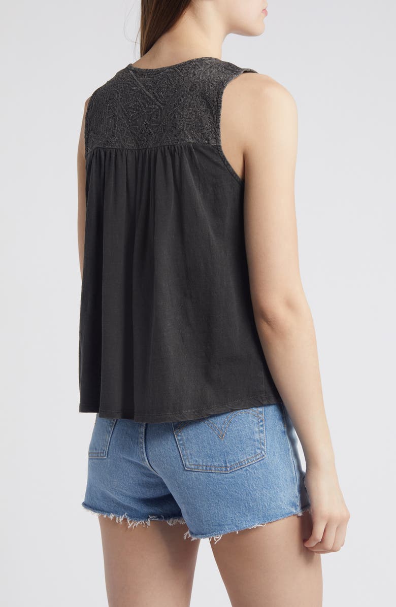 Lucky Brand Embroidered Yoke Tank Top, Alternate, color,
