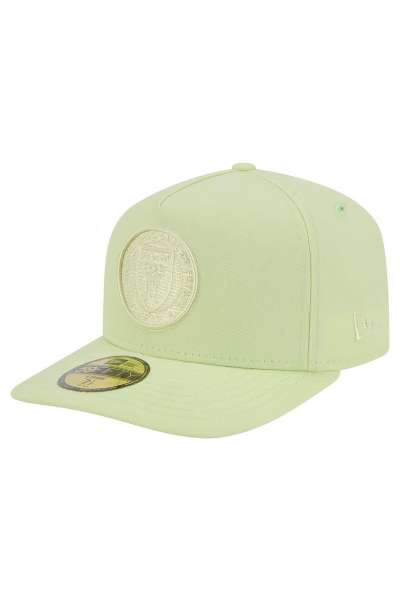 Men's New Era Green Inter Miami CF Color Pack A-Frame 59FIFTY Fitted Hat, Main, color, Green