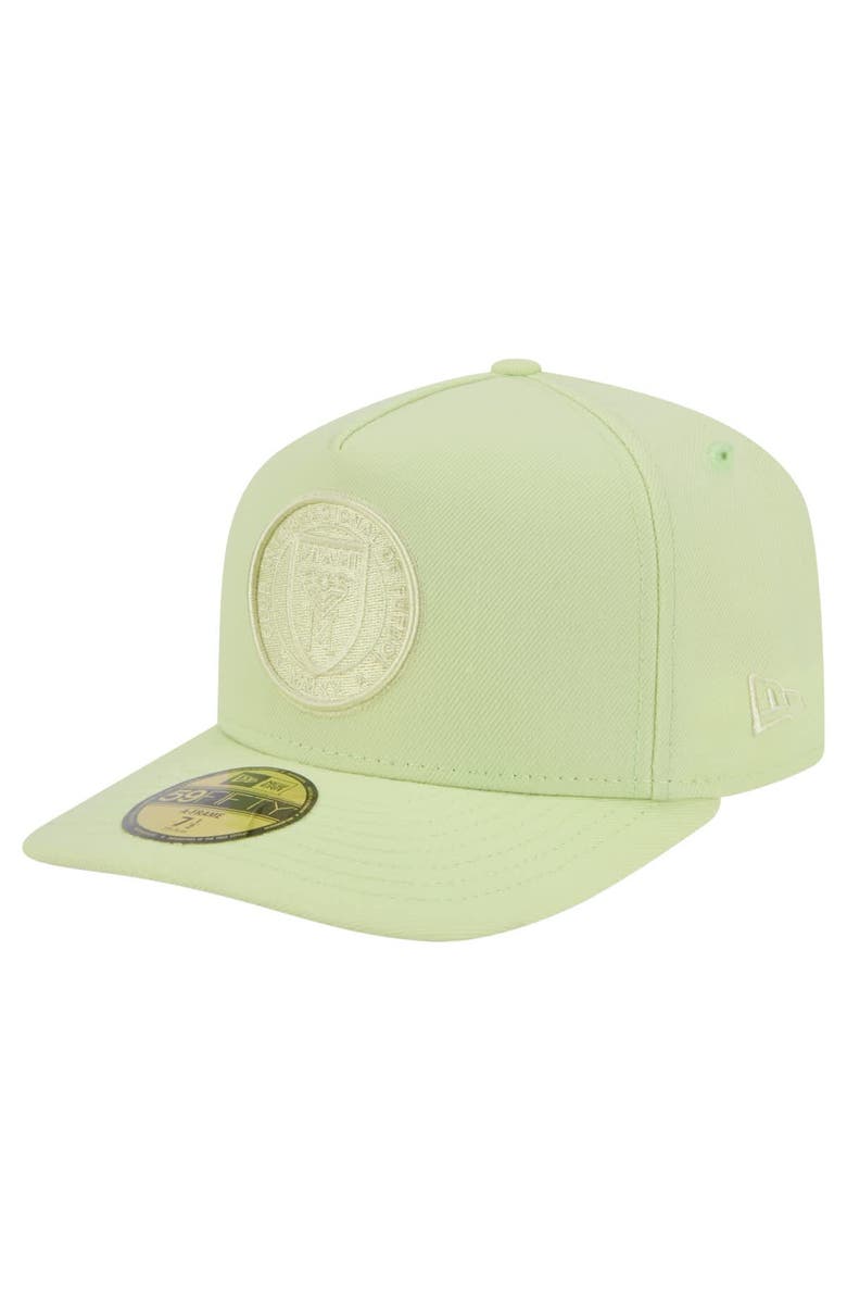 New Era Men's New Era Green Inter Miami CF Color Pack A-Frame 59FIFTY Fitted Hat, Main, color, Green