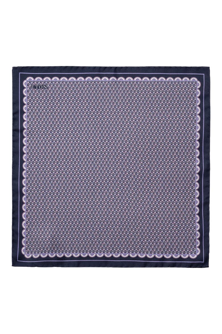Geometric Silk Twill Pocket Square, Alternate, color, MEDIUM PURPLE