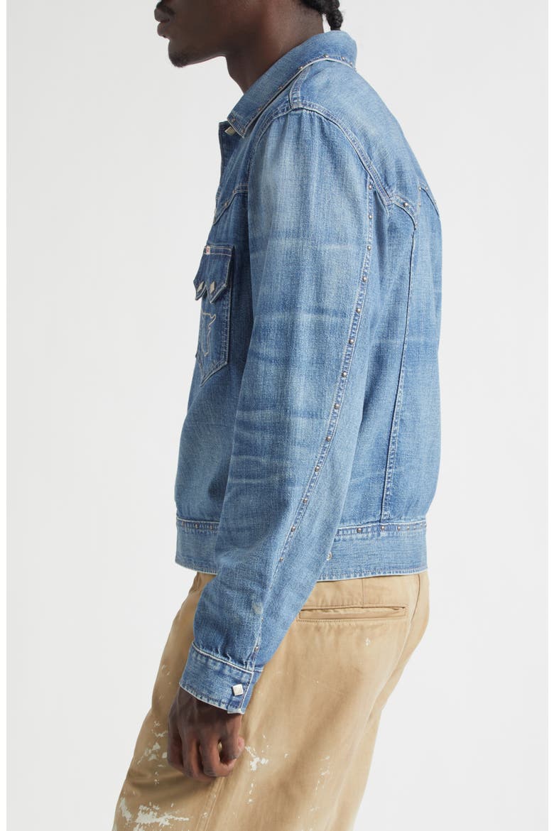 Studded Denim Snap-Up Shirt Jacket, Alternate, color, DILLON WASH