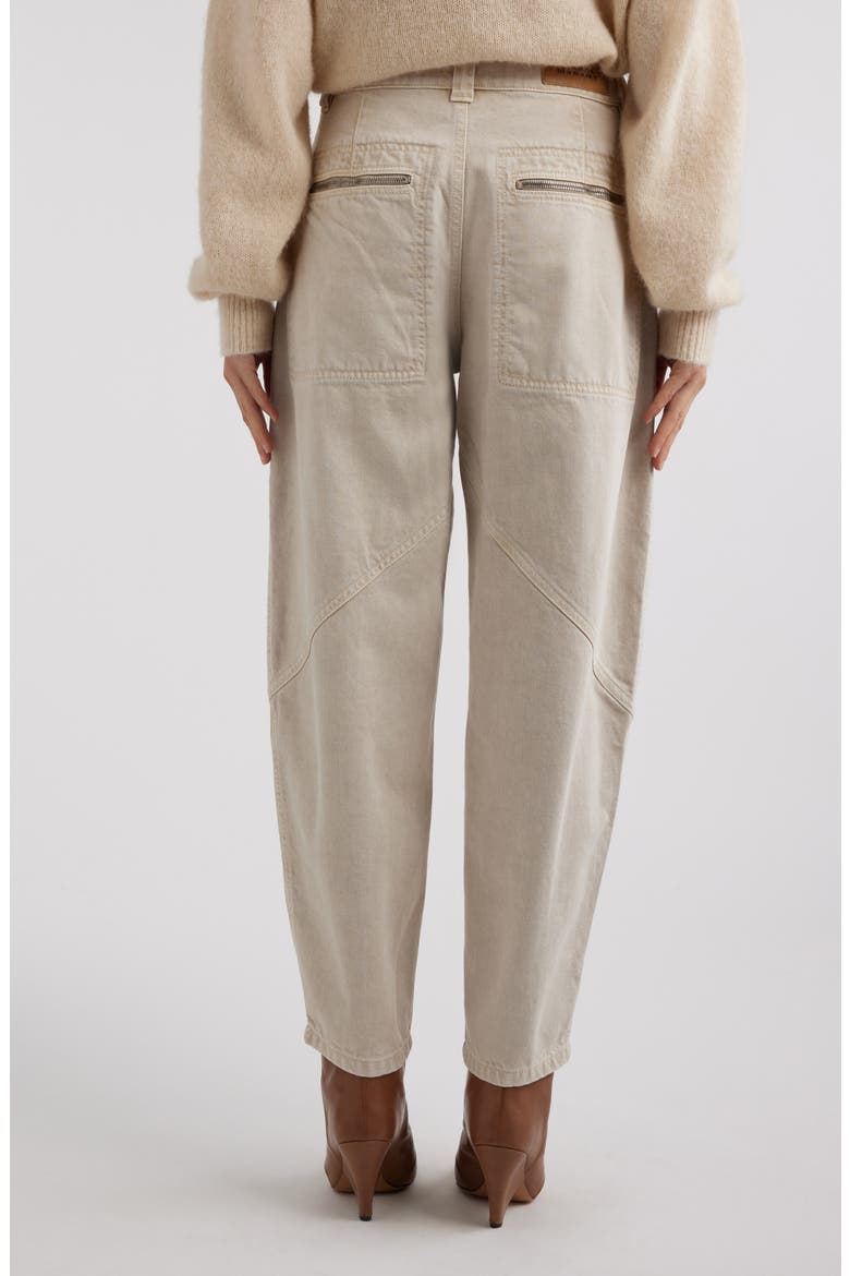 Catarina Zip Pocket Tapered Leg Cotton Twill Pants, Alternate, color, ECRU