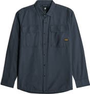 G-STAR CPO Regular Fit Cotton & Linen Button-Up Shirt