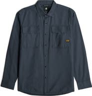 G-STAR CPO Regular Fit Cotton & Linen Button-Up Shirt