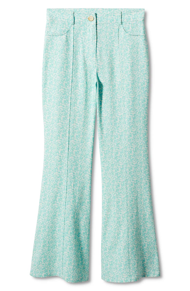 MANGO Floral Linen Blend Flare Pants, Alternate, color, 