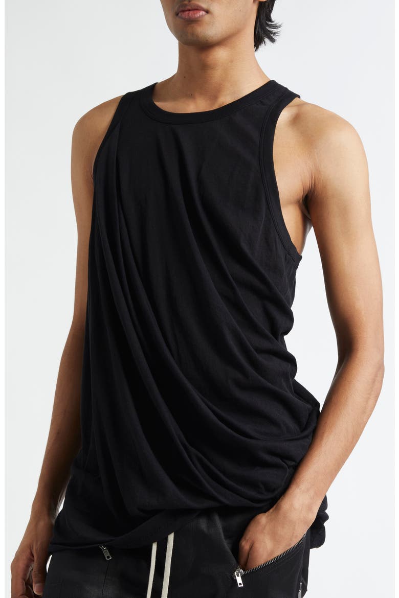 Anthem Draped Tank, Alternate, color, BLACK