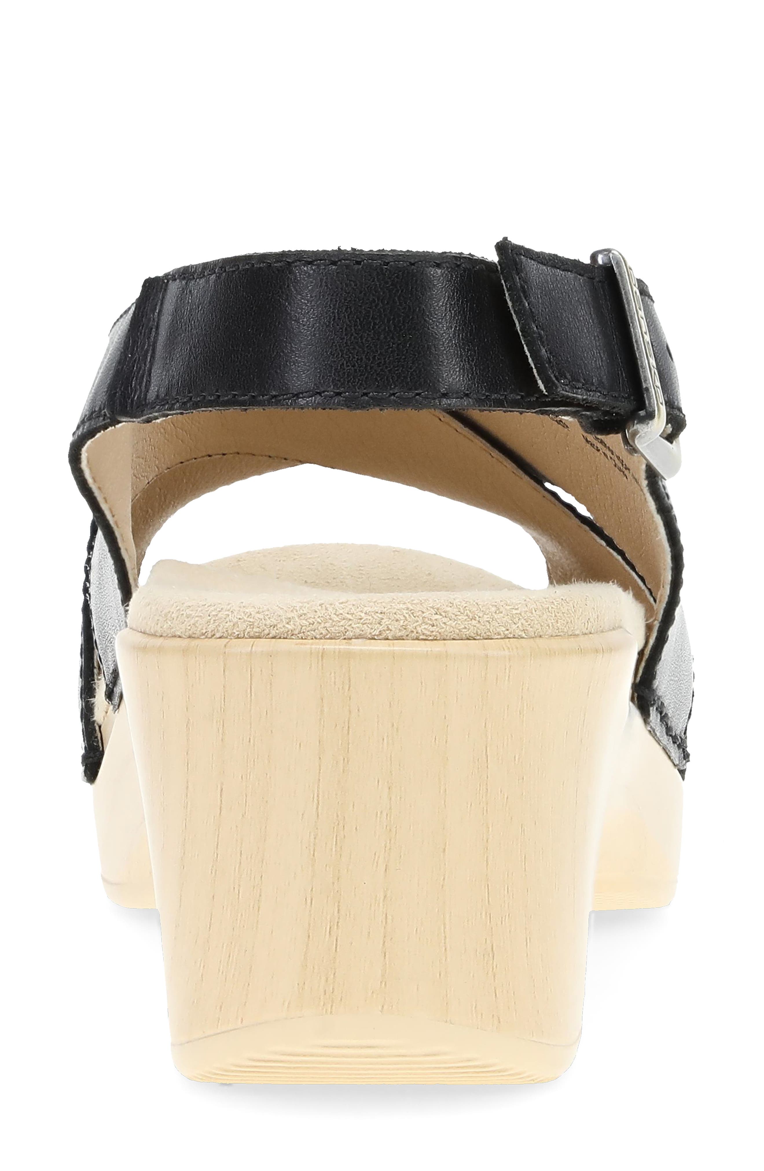Dansko Sloane Slingback Platform Sandal, Alternate, color, Black Calf