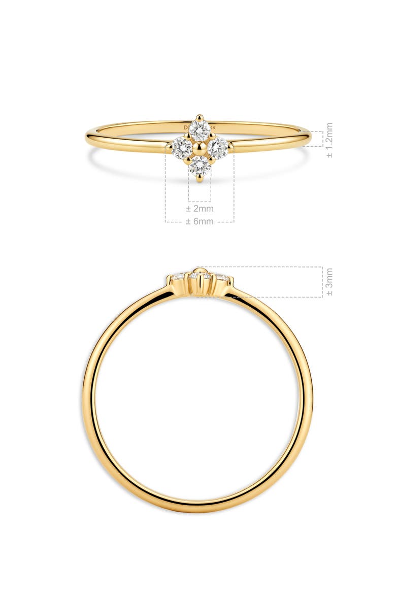 Clover Lab Grown Diamond Ring in 14K Gold, Alternate, color, Yellow Gold