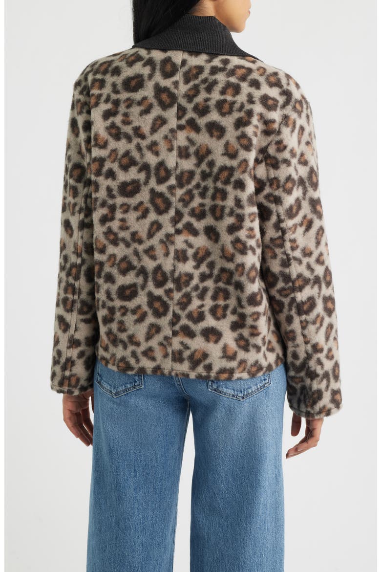 Crop Flannel Jacket, Alternate, color, LEOPARD