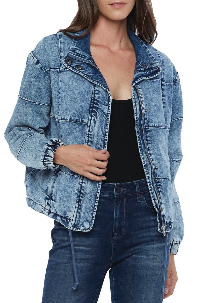 Quilted Denim Jacket, Main, color, MISSION BLUE