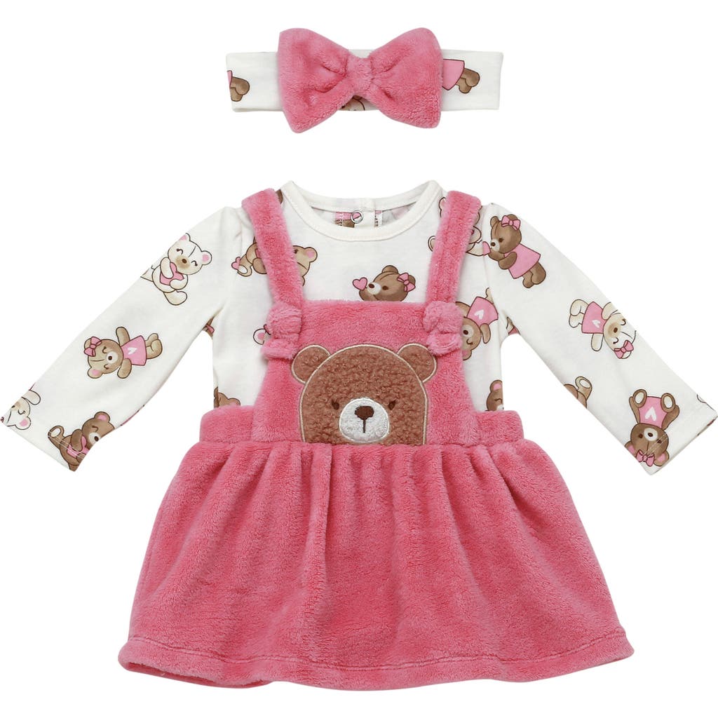 Baby Starters Bear Hugs Jumper, Bodysuit & Headband Set In Pink