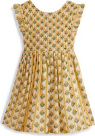 Mini Boden Kids' Floral Print Back Bow Dress