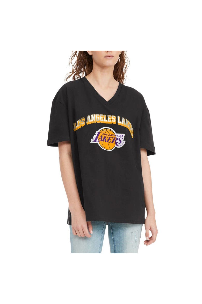 Women's Tommy Jeans Black Los Angeles Lakers Ashley V-Neck T-Shirt, Main, color, Black