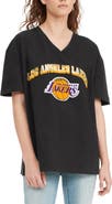 TOMMY JEANS Women's Tommy Jeans Black Los Angeles Lakers Ashley V-Neck T-Shirt