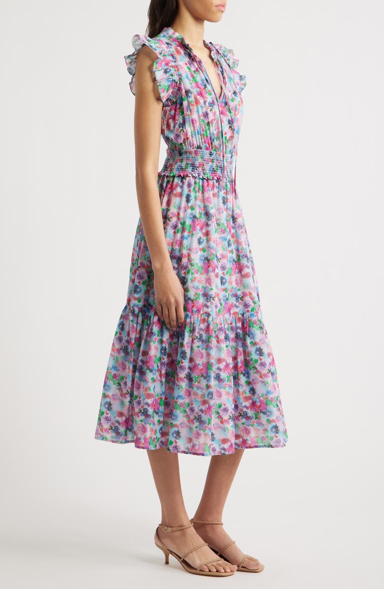 Rails Garden Floral Print Midi Dress, Alternate, color, Spring Meadow