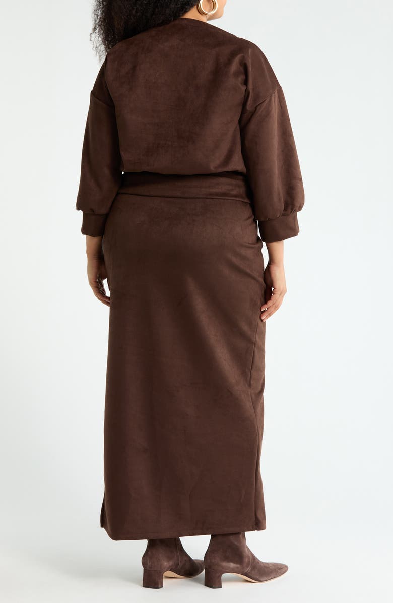 Renee C Faux Suede Maxi Dress, Alternate, color, Chocolate