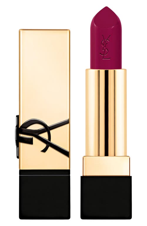 Saint Laurent Yves Rouge Pur Couture Caring Satin Lipstick With Ceramides In P1 Liberated Plum