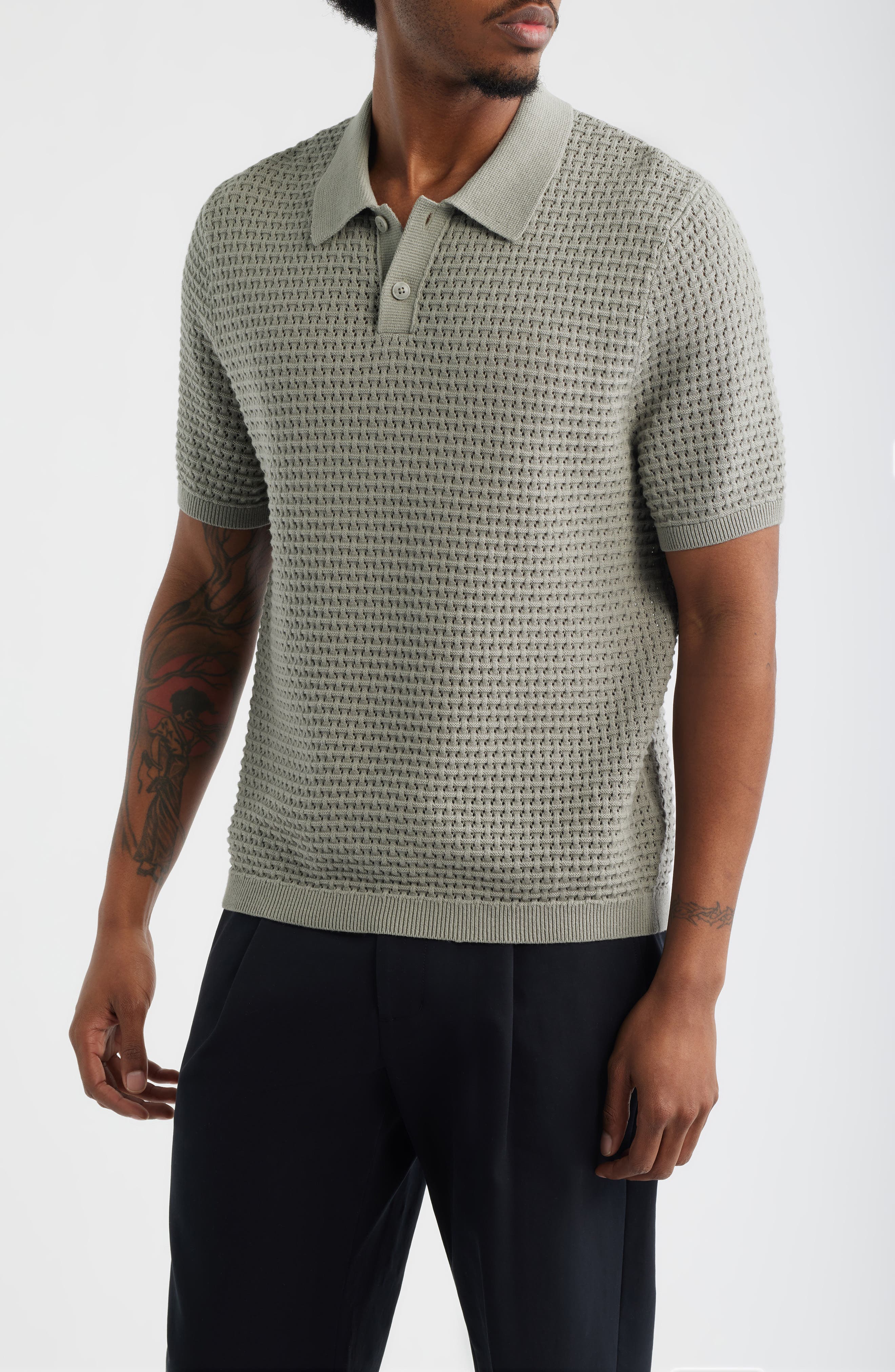 Texture Knit Polo Top - image 3