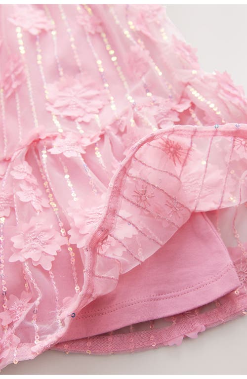 Next Kids' Butterfly Sequin Ruffle Mesh Party Dress