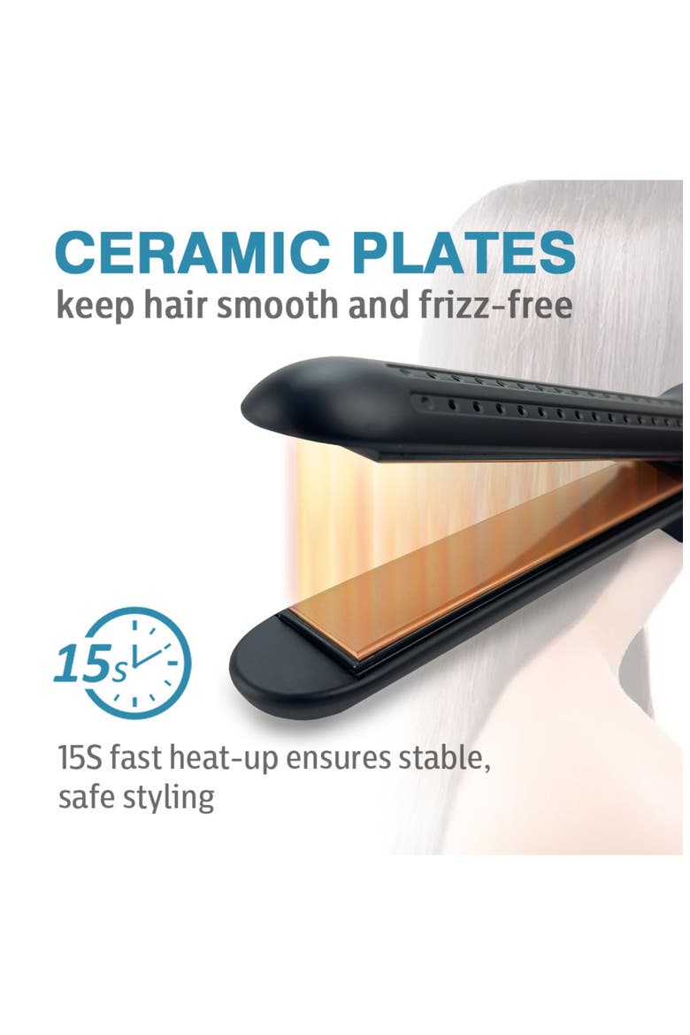 Breeze XL Professional Flat Iron Hair Straightener, Alternate, color, Black