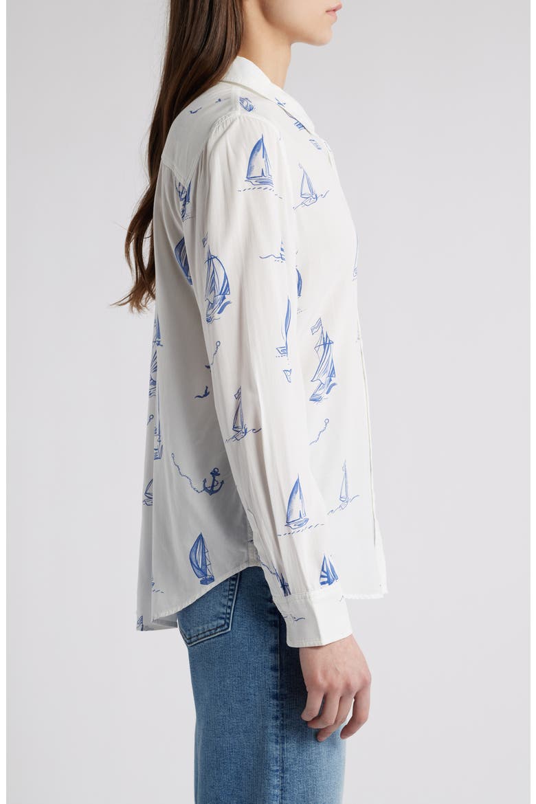 Kathryn Sailboat Print Button-Up Shirt, Alternate, color, SAILBOATS