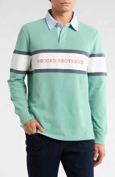Brooks Brothers Branded Rugby Long Sleeve Polo