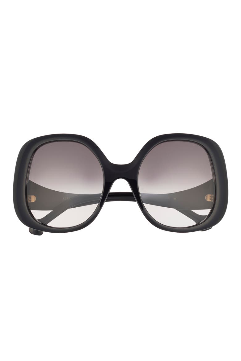 55mm Oversize Sunglasses, Main, color, BLACK BLACK GREY