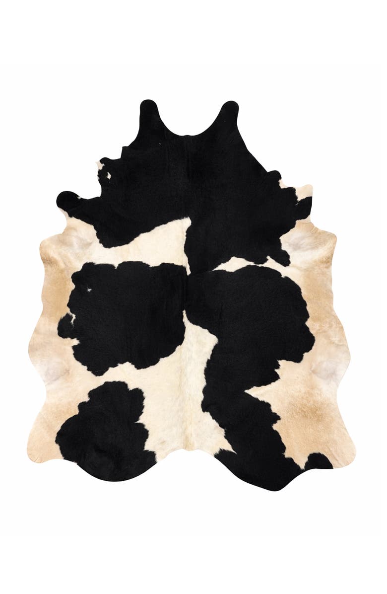 Rhacam Eco Hide Audrey Black and white Cowhide Rug  7'1" × 6'2", Main, color, Black And White