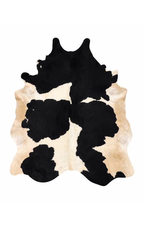 Eco Hide Audrey Black and white Cowhide Rug  7'1" × 6'2"