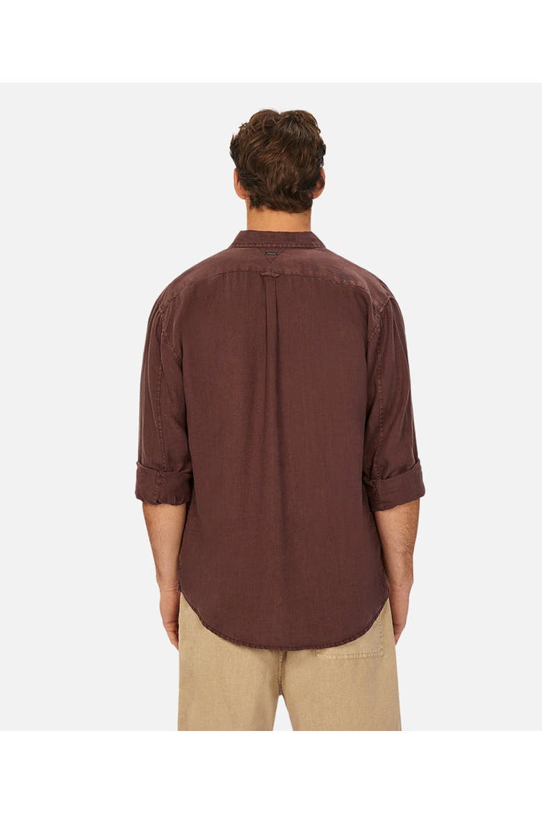 The Tennyson Linen Long Sleeve Shirt, Alternate, color, BORDEAUX