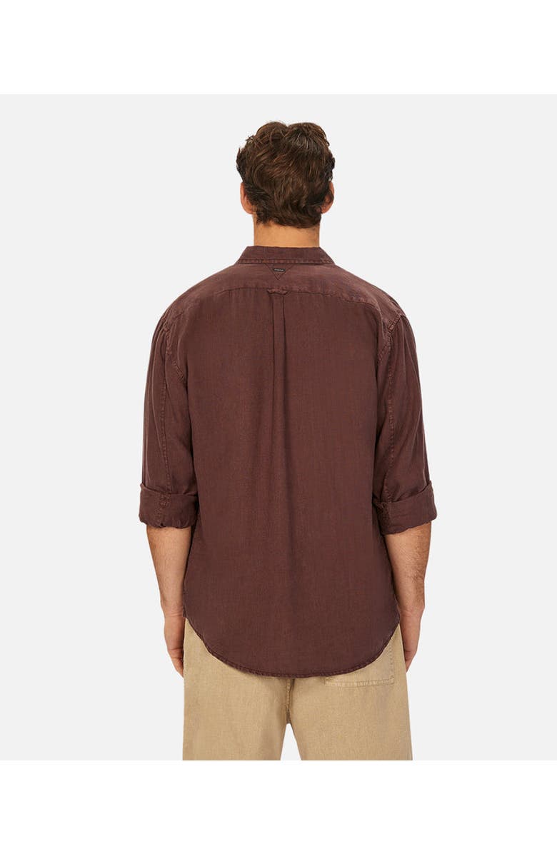 Industrie Australia The Tennyson Linen Long Sleeve Shirt, Alternate, color, Bordeaux