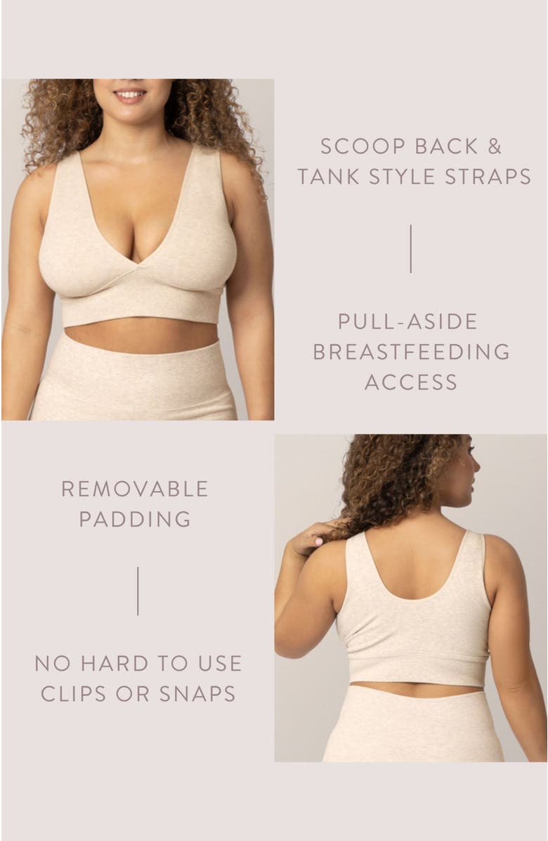 Kindred Bravely Sublime Maternity & Nursing Plunge Bra- Fits 30B-46B, Alternate, color, Oatmeal Heather