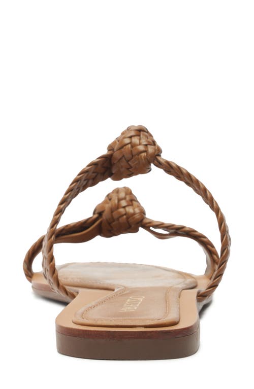 Arezzo Remy Flat Sandal In Rich Caramel