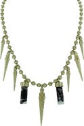 OLIVIA WELLES Gold Plated Alternating Icicle Beaded Statement Necklace