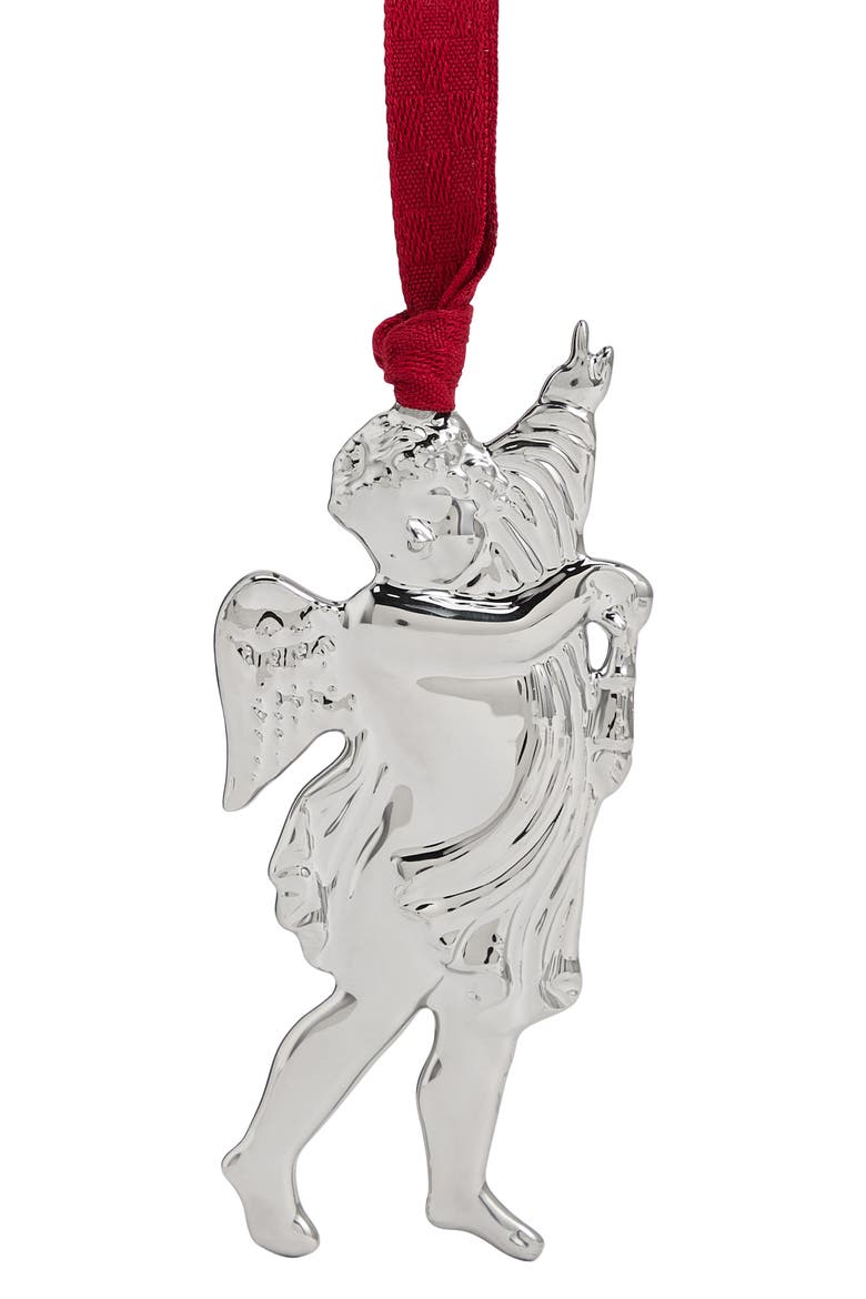 Festive Rafael Bone China Ornament, Main, color, SILVER