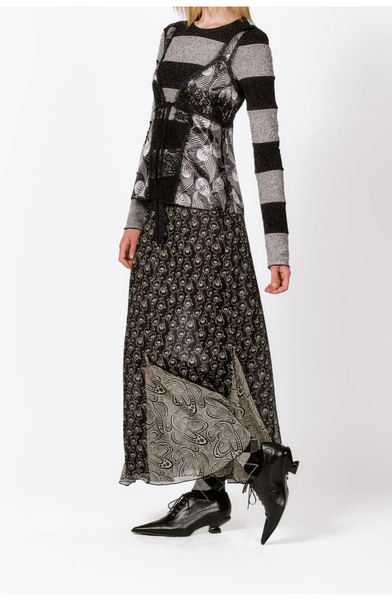 Anna Sui Beardsley Combo Maxi Skirt, Alternate, color, 