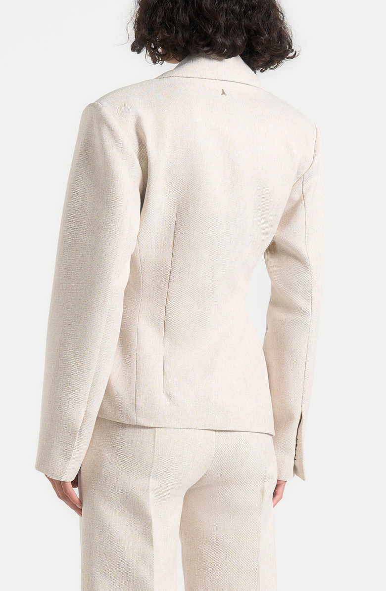 Manière De Voir Thalia Tailored Asymmetric Double Breasted Blazer, Alternate, color, Light Beige