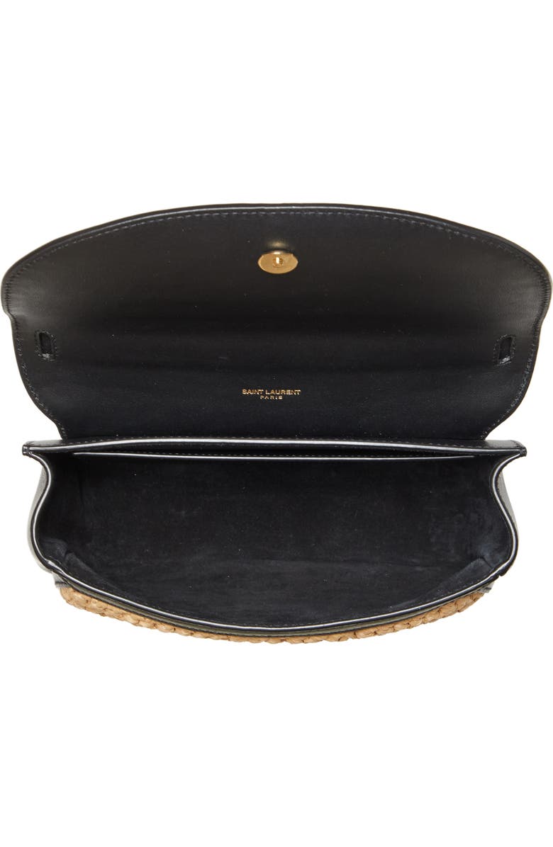 Saint Laurent Medium Kaia Raffia Crossbody Bag, Alternate, color,